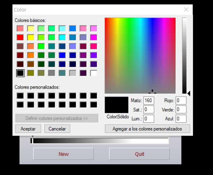Конвертер цвета paleta de selección de color