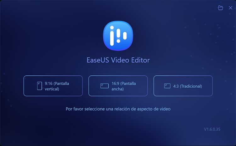 EaseUS Video Editor relación de aspecto del vídeo