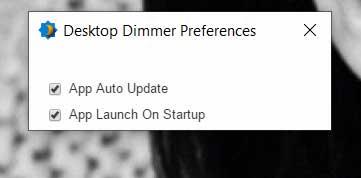 Funciones adicionales Desktop Dimmer