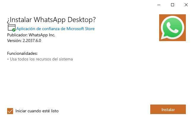 Instalar appx whatsapp W10