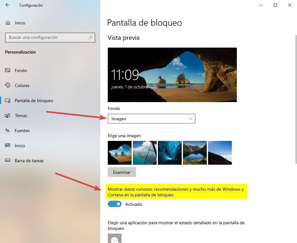 Quitar publicidad de Windows 10 - Apagar anuncios pantalla bloqueo