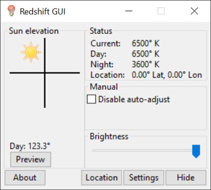 RedShift графический интерфейс