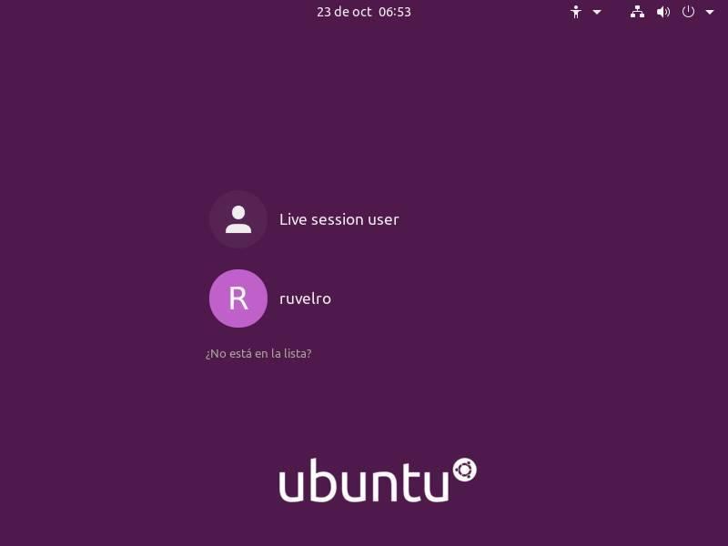 Selección de usuarios en pantalla de bloqueo de Ubuntu
