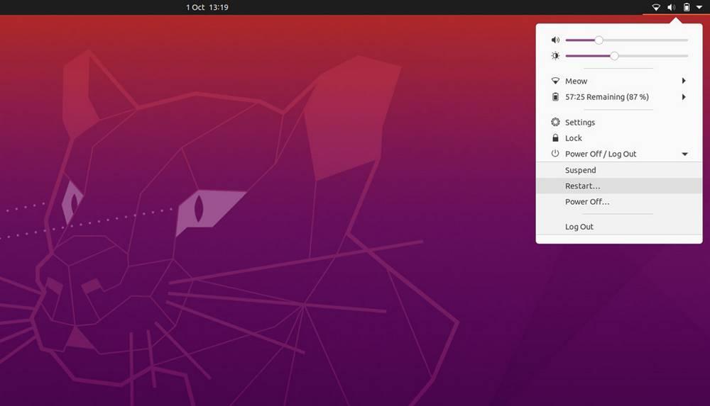 Ubuntu 20.10 - Reiniciar