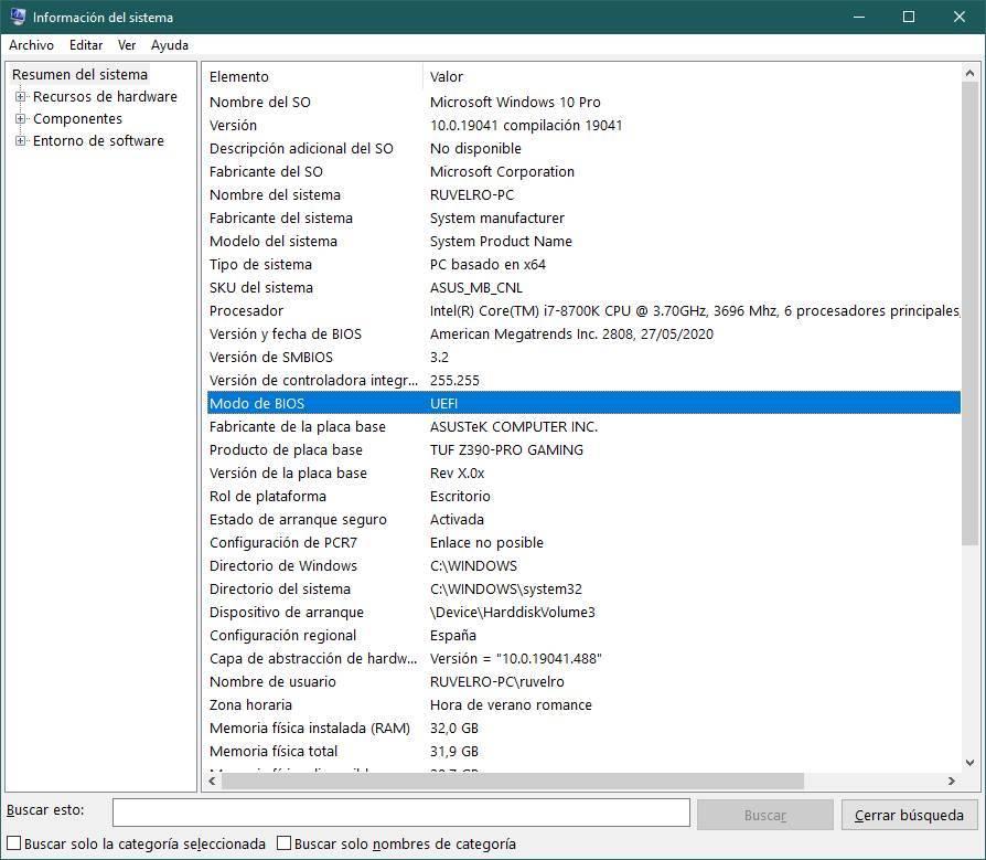 Windows 10 - Averiguar BIOS UEFI 1