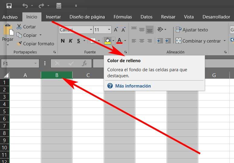 Color relleno Excel