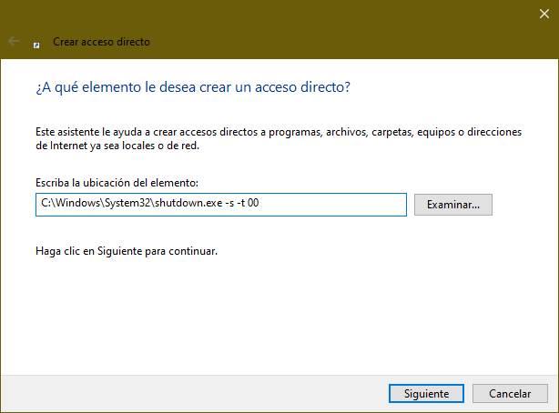 Directorio crear acceso directo Windows