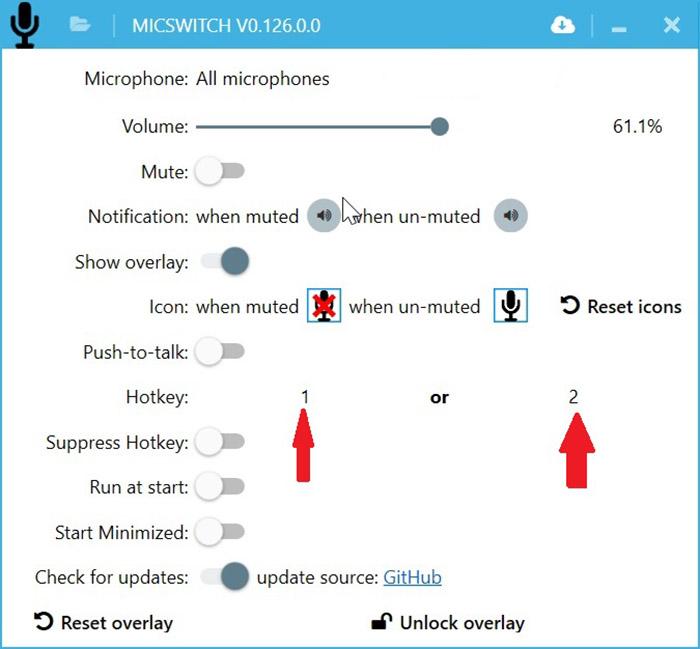 MicSwitch configurar teclas acceso rápido