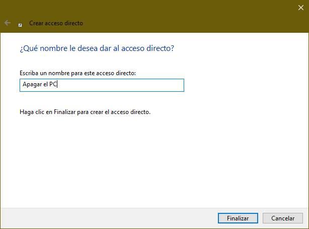 Nombre acceso directo Windows