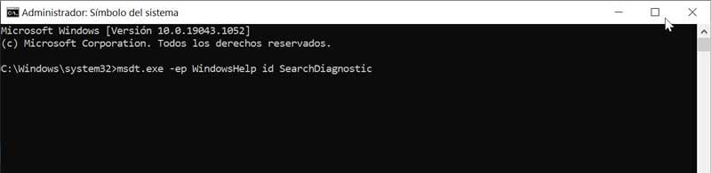 Reparar Windows Search desde Símbolo del sistema