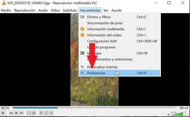 VLC Herramientas y Preferencias