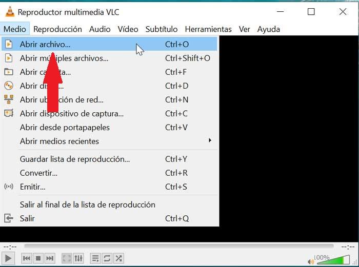 VLC Abrir archivo