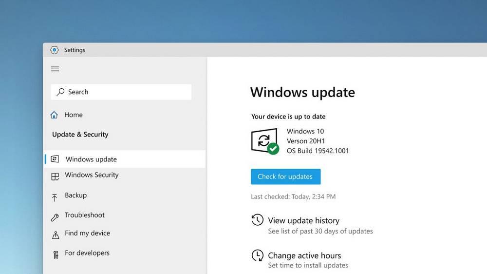 Windows Update esquinas redondas