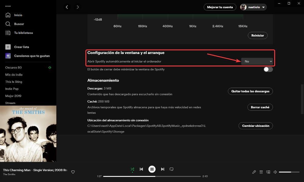 Iniciar Spotify con Windows