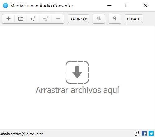 Interfaz MediaHuman Audio Converter