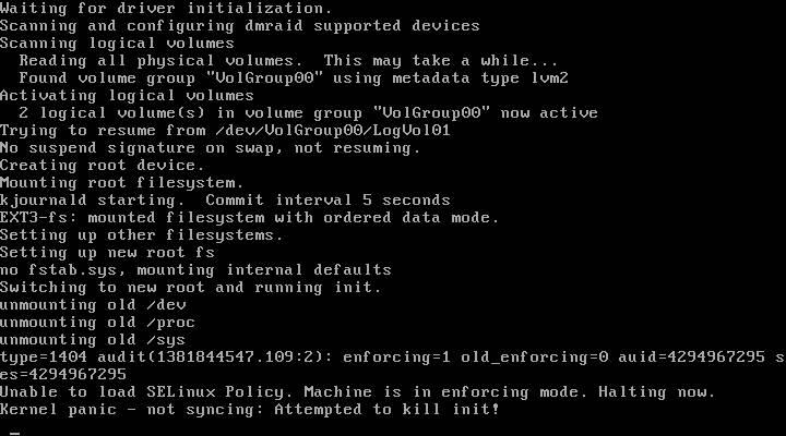 Паника ядра Linux