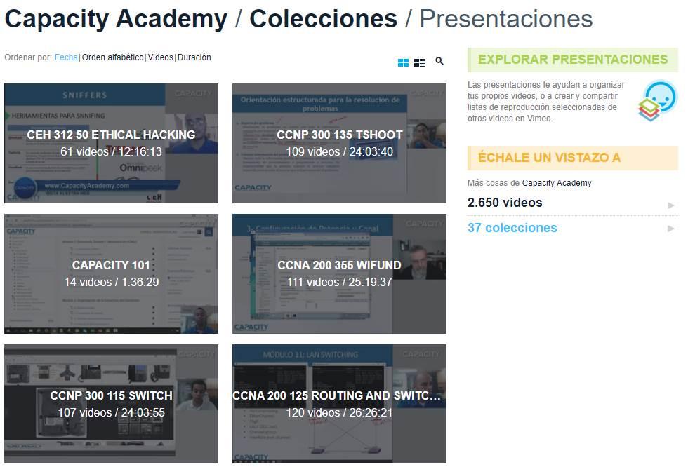 Vimeo cursos CapacityAcademy