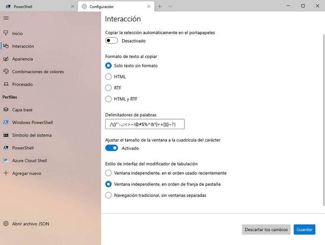 Windows Terminal - Nuevo-paneelin kokoonpano 2