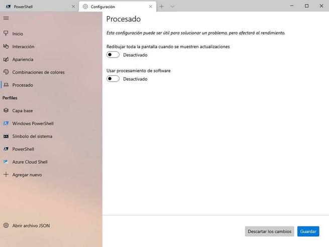 Windows Terminal - Nuevo panel configuración 5