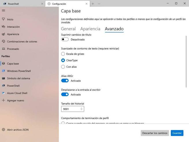 Windows Terminal - Nuevo panel configuración 7
