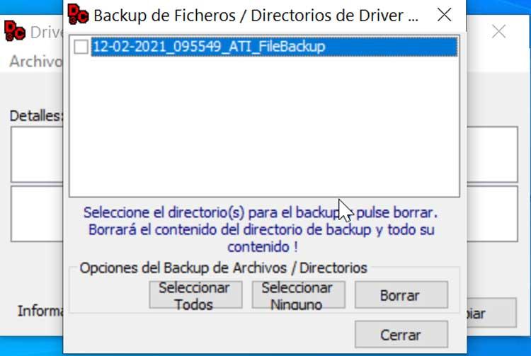 Driver Cleaner backup de ficheros