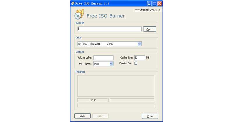 Free ISO Burner programa montar imágenes