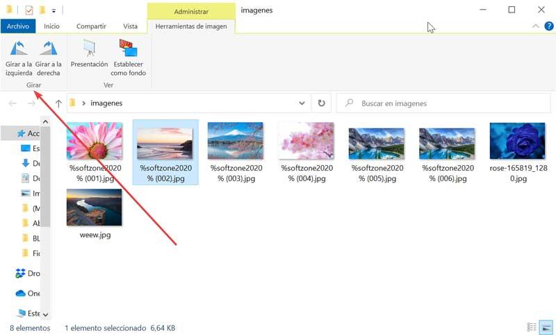 Girar imagen en Windows 10 desde el Explorador de archivos