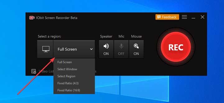 IObit Screen Recorder pantalla grabación