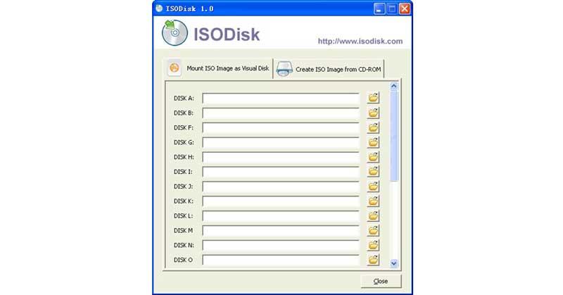 ISODisk programa montar imágenes