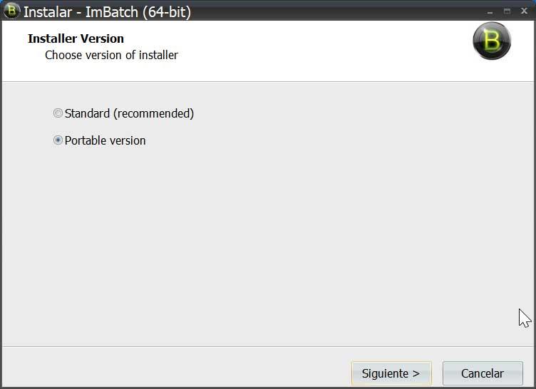 ImBatch instalace normální nebo přenosný