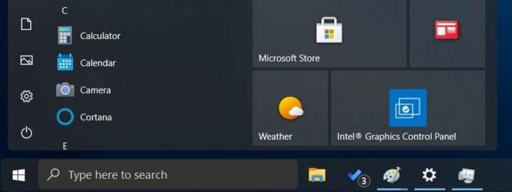 Menú inicio flotante Windows 10 21H2