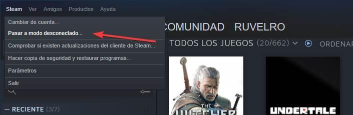 Steam cambiar modo desconectado
