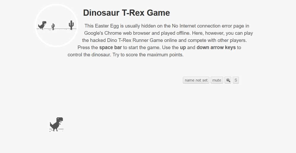 T-Rex Run minijuegos ocultos de Google