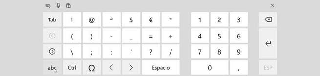 Tastatur mit taktilen Symbolen und Zahlen