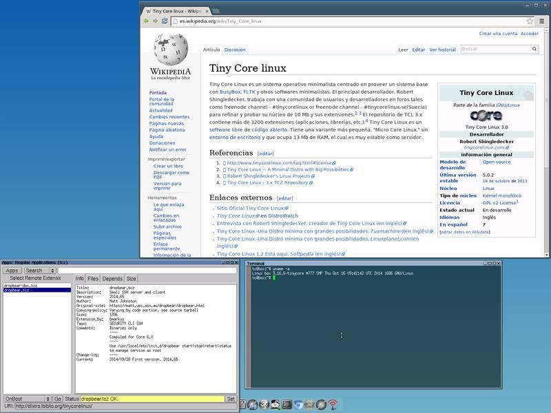 Tiny Core Linux y Chromium