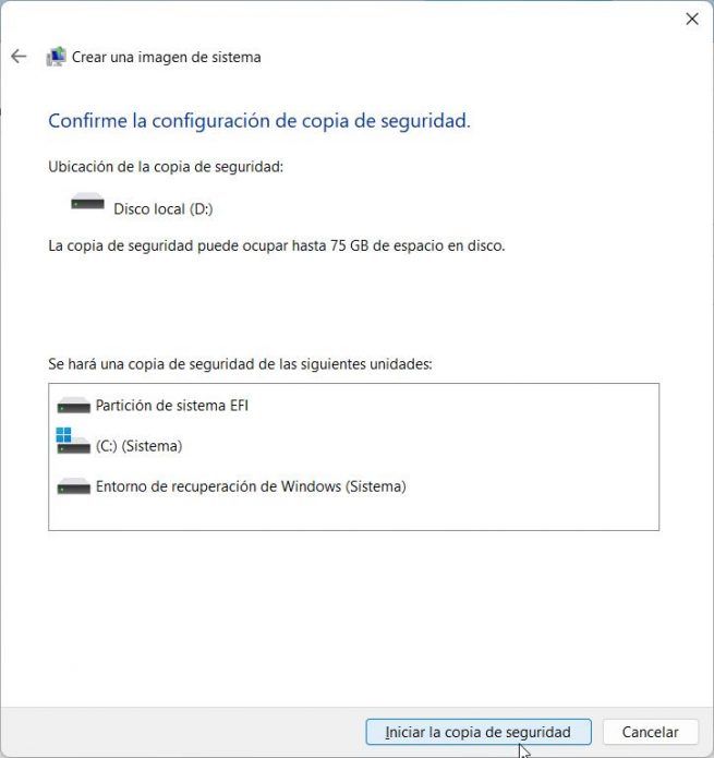 Hacer una copia de seguridad completa en Windows 10