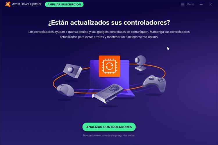 Avast Driver Updater analizar controladores