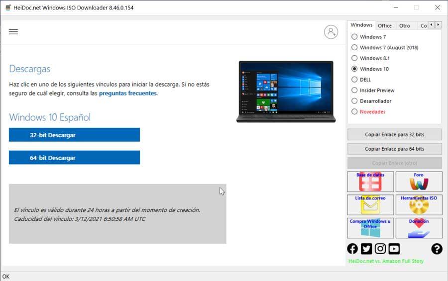 Microsoft Windows and Office ISO Download descargar o copiar enlace al portapapeles