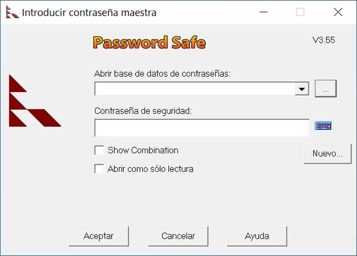 Password Safe contraseña maestra