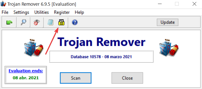 Trojan Remover acceder a base de datos