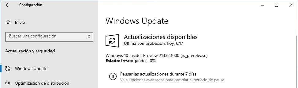Windows 10 Build 21332