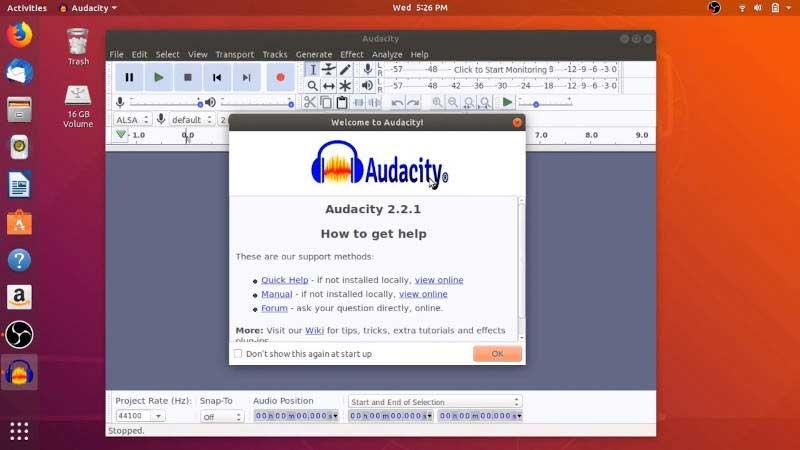 Audacity Linux