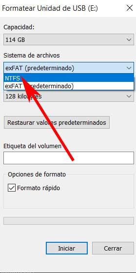 formatear NTFS