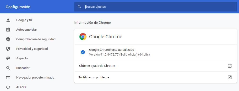 Google Chrome 91
