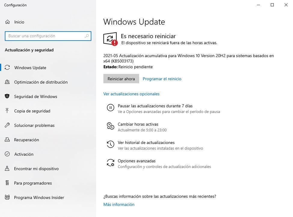 KB5003173 Parches seguridad mayo 2020 Windows 10