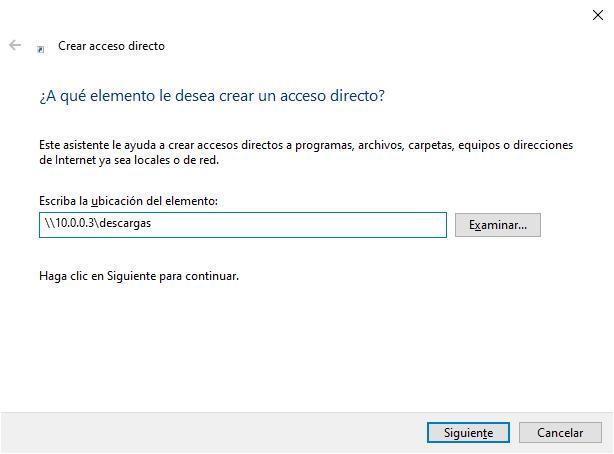Acceso directo unidad de red Windows