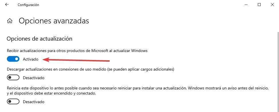 Actualizaciones otros productos Microsoft Windows Update