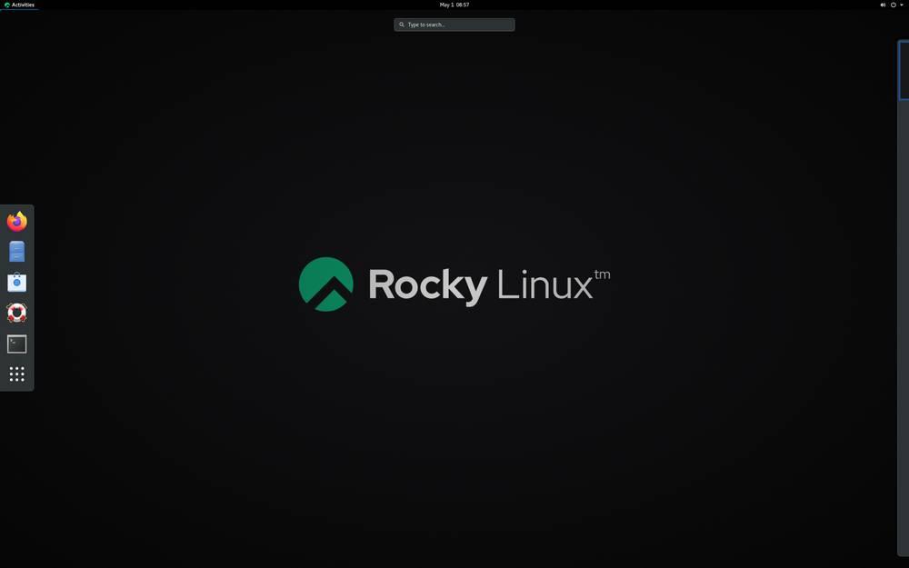Escritorio GNOME Rocky Linux