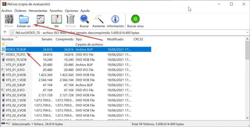 Extraer archivos de una imagen ISO con WinRAR