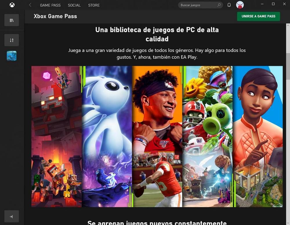 Juegos Game Pass PC W10